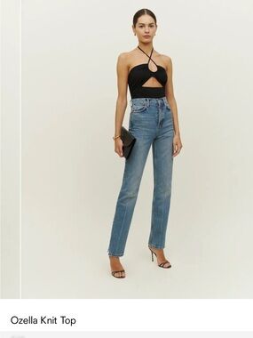 Reformation Ozella Knit top in Black